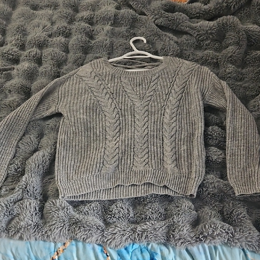 NOBO Women's Gray Cable Knit Sweater